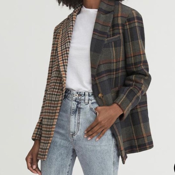 something navy plaid blazer